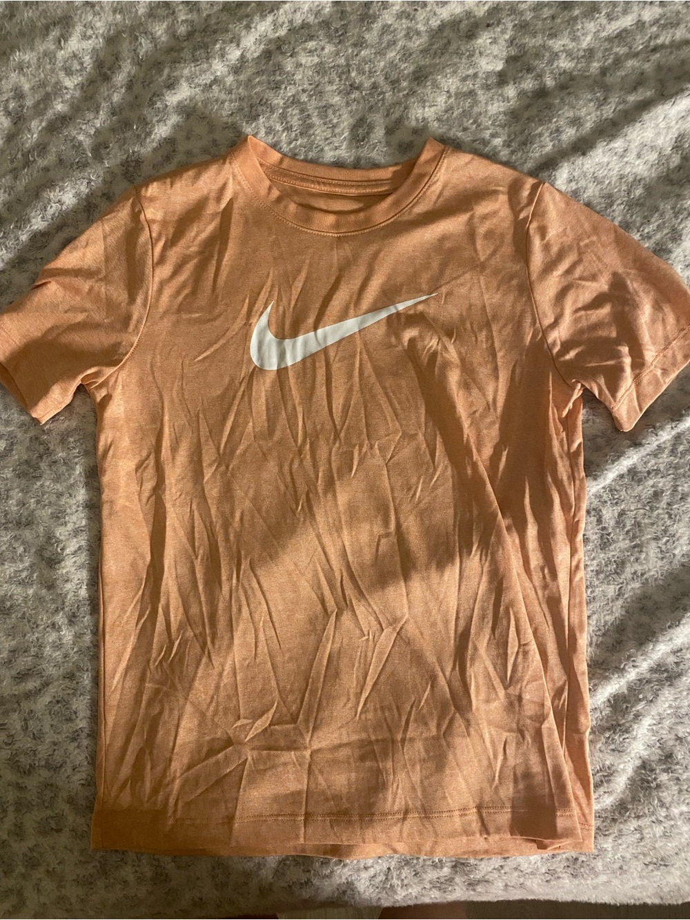 Nike Peach Crewneck Tee with White Swoosh